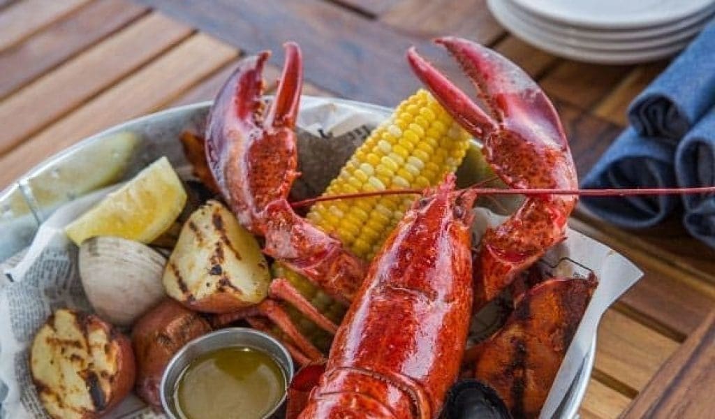 Lobster dinner at Sea Level Oyster Bar in Newburyport, MA