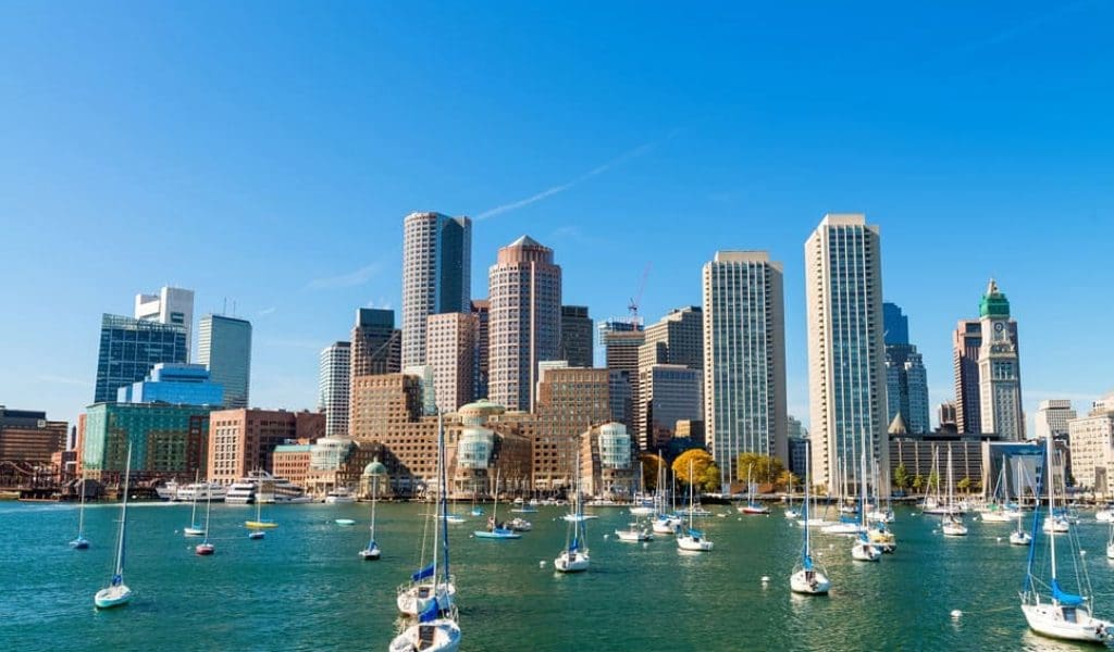 Boston skyline from the harbor